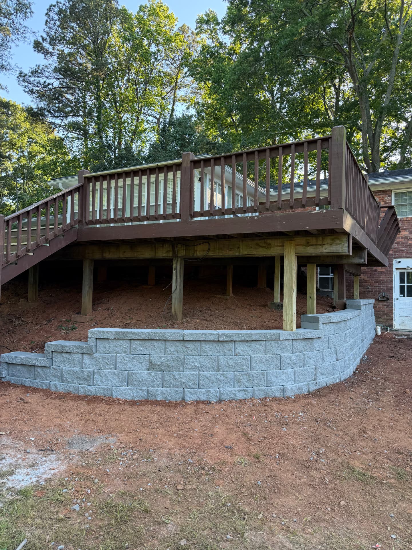 Retaining Wall Beneath a Deck